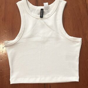 H&M Cropped Ribbed Tank Top